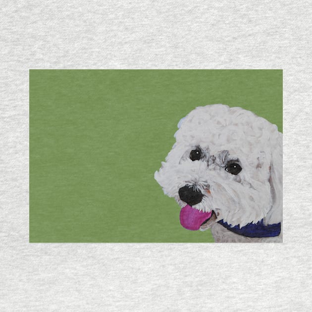 Finn the Bichon Frise Sage Green by AmandaAAnthony